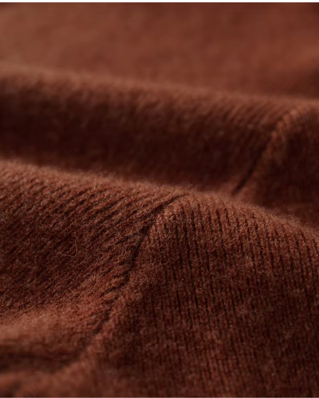 Merino Wool Long Sleeve Polo Shirt - Cinnamon