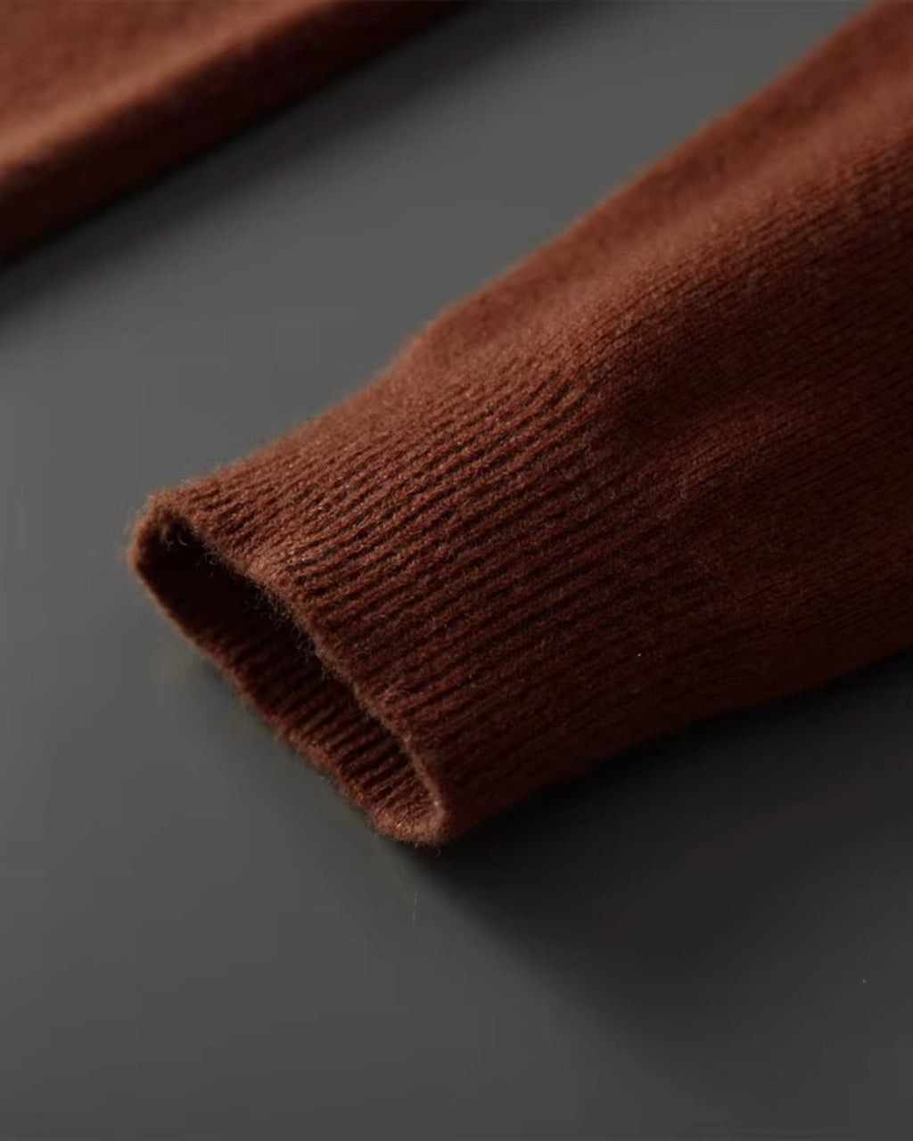 Merino Wool Long Sleeve Polo Shirt - Cinnamon