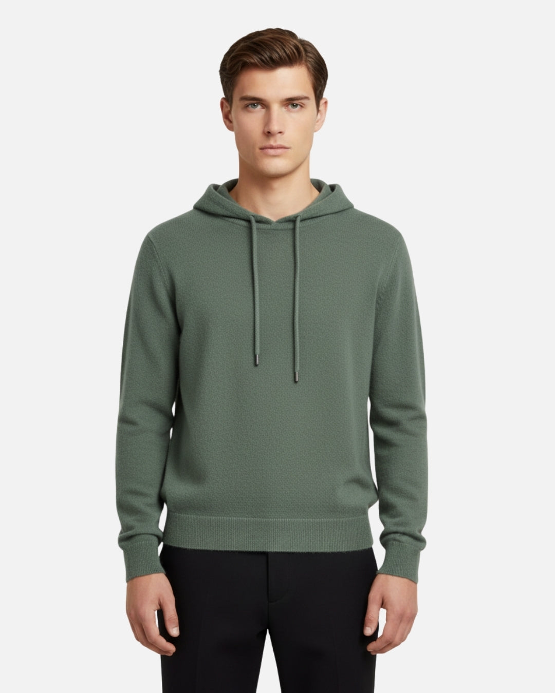 Merino Wool Basics Hoodie - Olive