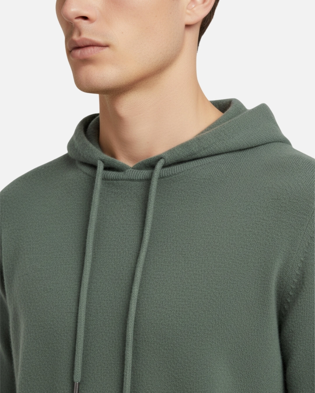 Merino Wool Basics Hoodie - Olive