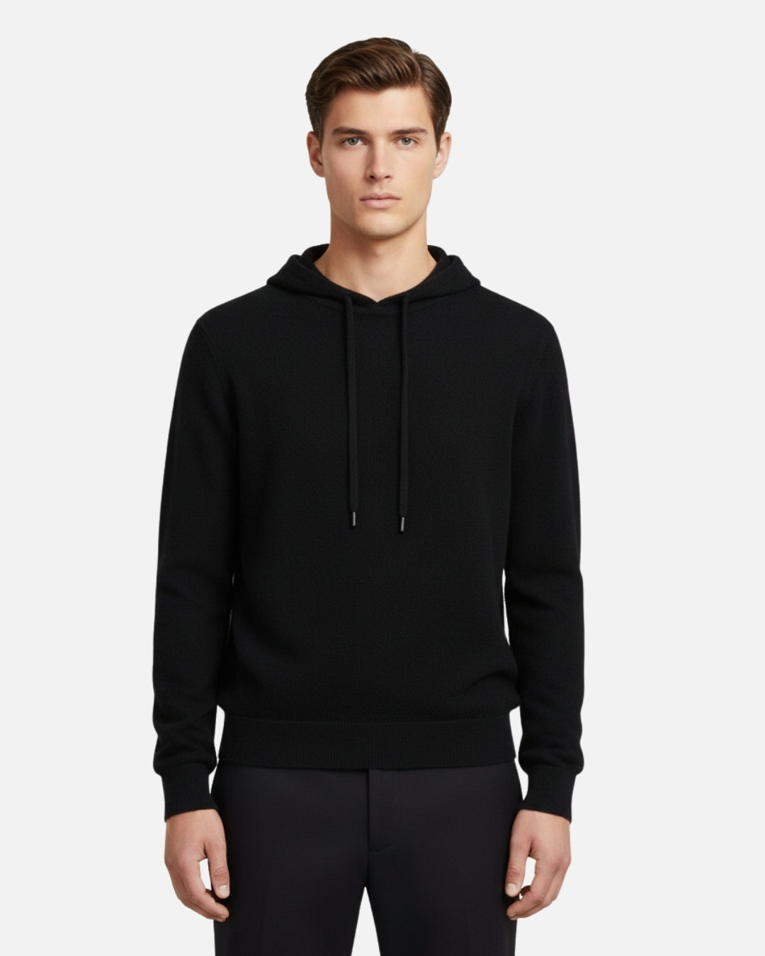 Merino Wool Basics Hoodie - Black