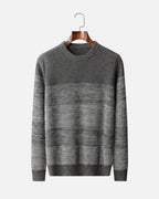 Merino Wool Crewneck Gradient Sweater - Grey