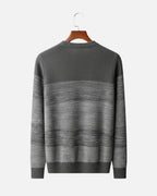 Merino Wool Crewneck Gradient Sweater - Grey