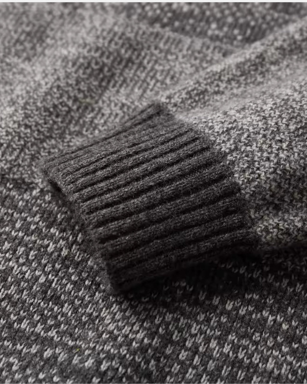 Merino Wool Crewneck Gradient Sweater - Grey