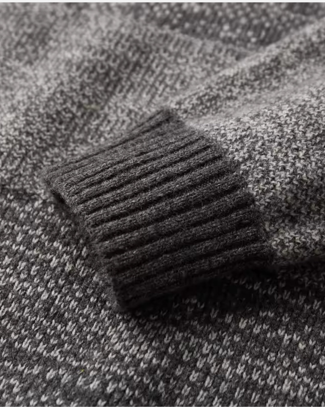Merino Wool Crewneck Gradient Sweater - Grey