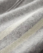 Merino Wool Full-Zip Stripe Sweater - Grey