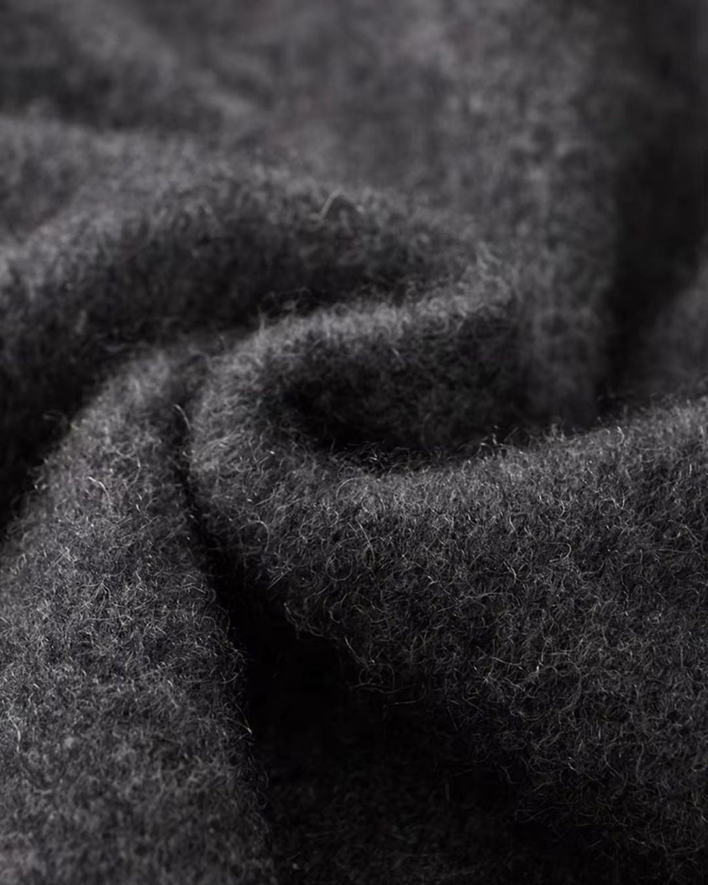 Merino Wool Full-Zip Two-Tone Sweater - Graphite