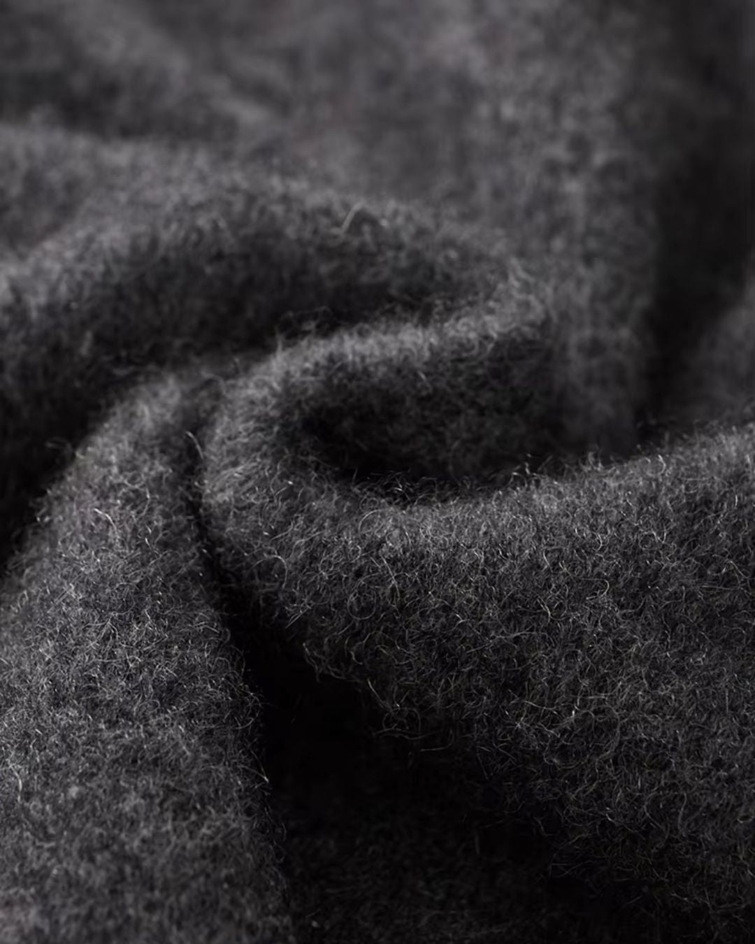 Merino Wool Full-Zip Two-Tone Sweater - Graphite