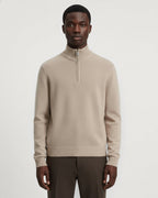 Merino Wool Quarter-Zip Sweater - Camel