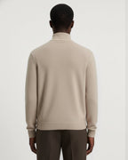 Merino Wool Quarter-Zip Sweater - Camel