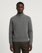 Merino Wool Quarter-Zip Sweater - Grey
