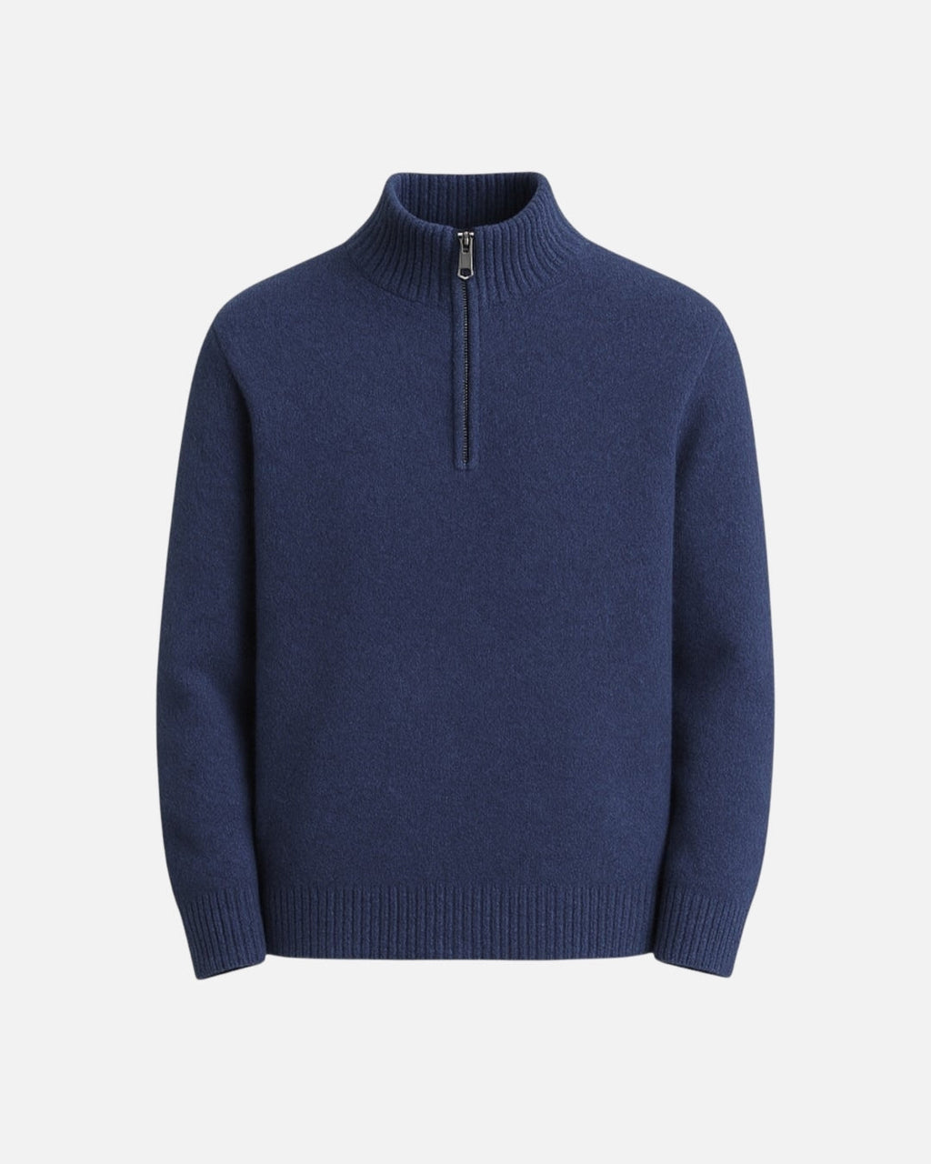 Merino Wool Quarter-Zip Sweater - Navy