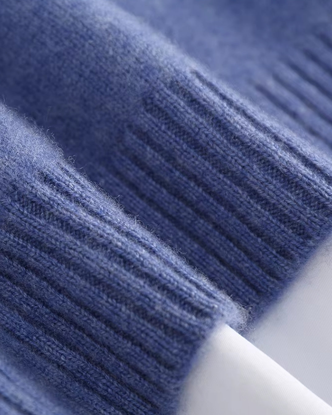 Merino Wool Quarter-Zip Sweater - Sea Blue