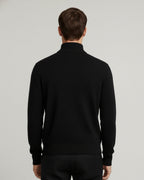 Merino Wool Quarter-Zip Sweater - Black