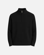 Merino Wool Quarter-Zip Sweater - Black