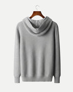 Merino Wool Half Zip Hoodie - Grey