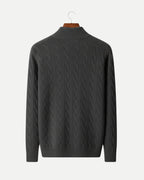Merino Wool Cable Knit Half-Zip Jumper - Graphite