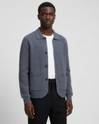 Merino Wool Overshirt with Buttons - Graphite