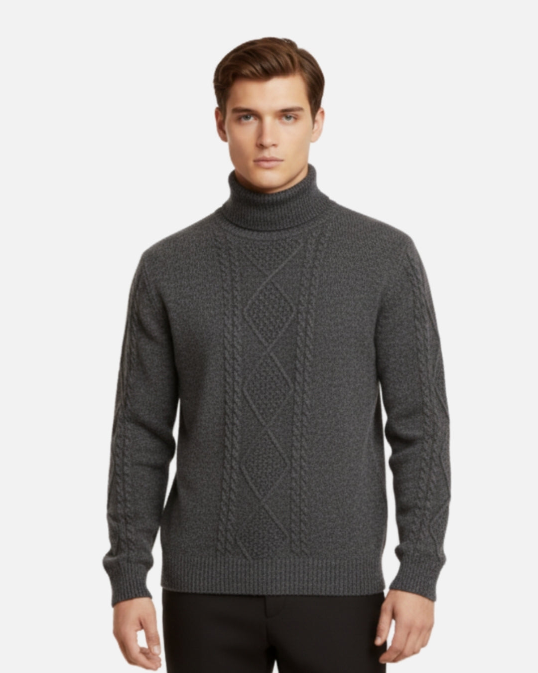 Merino Wool Turtleneck Sweater - Graphite