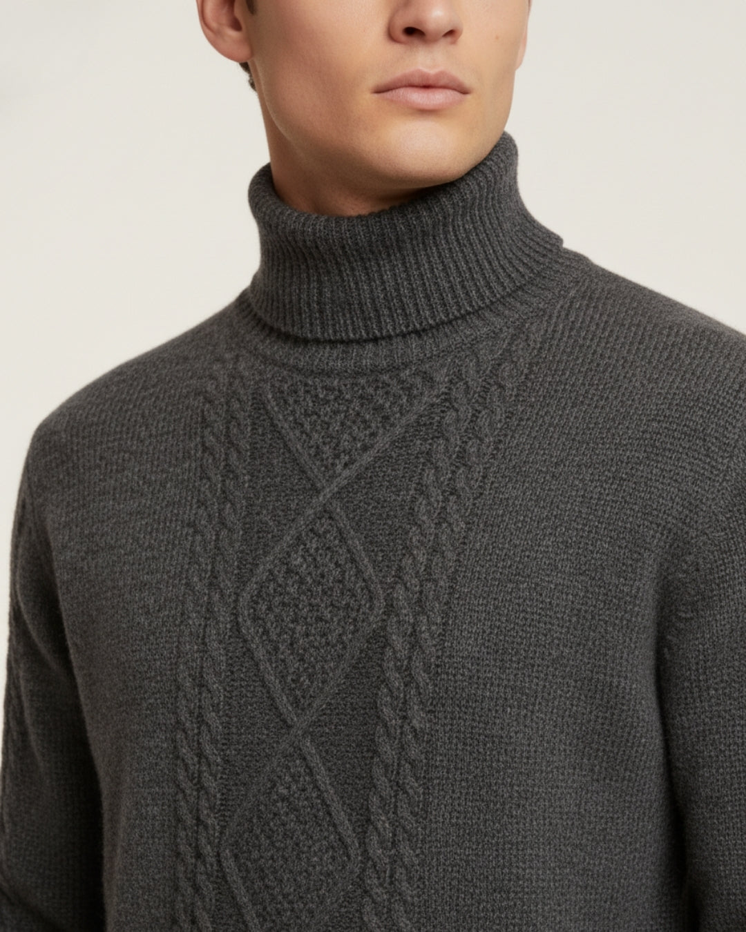 Merino Wool Turtleneck Sweater - Graphite
