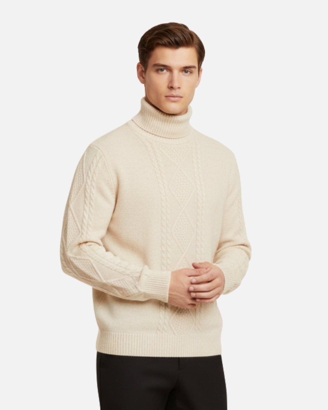 Merino Wool Turtleneck Sweater - Off-White