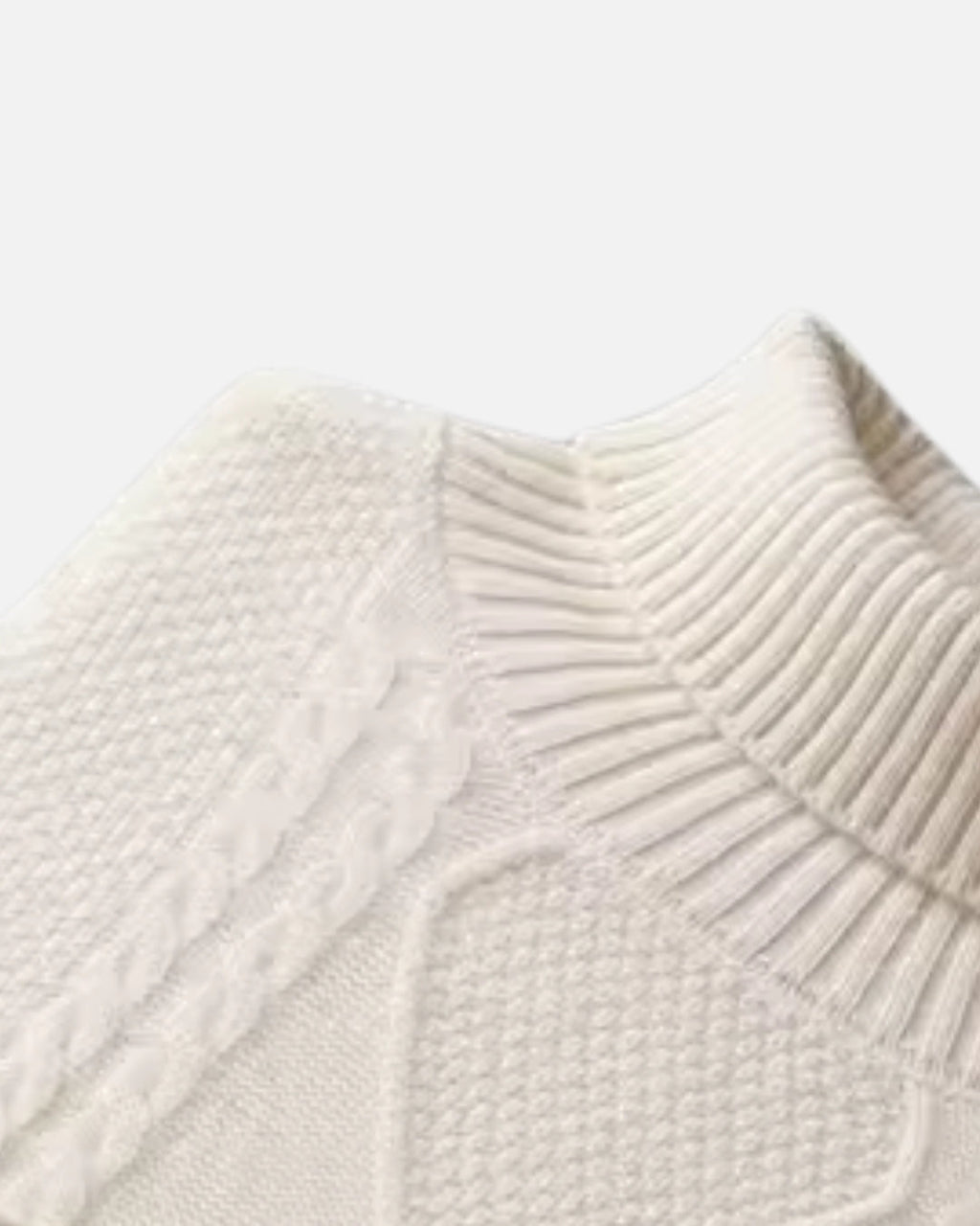 Merino Wool Turtleneck Sweater - Off-White
