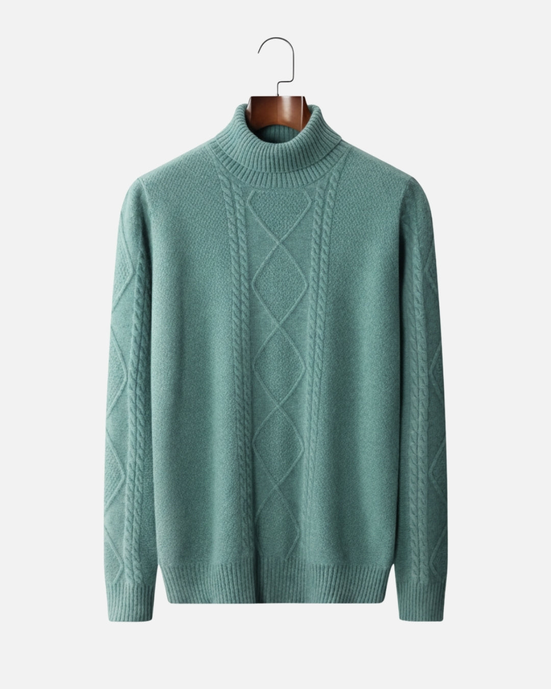 Merino Wool Turtleneck Sweater - Sea Green