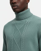 Merino Wool Turtleneck Sweater - Sea Green