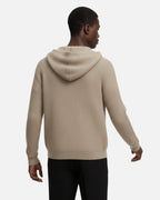 Merino Wool Full-Zip Structured Hoodie - Camel