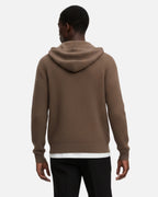 Merino Wool Full-Zip Texture Hoodie - Espresso