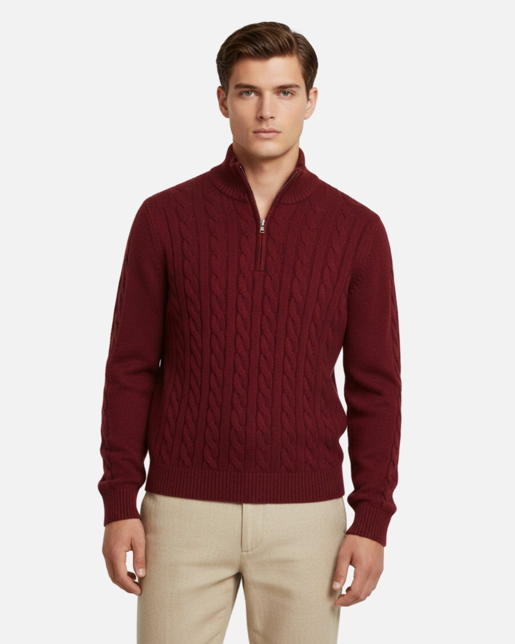 Toledo Half Zip Sweater - Bordeaux