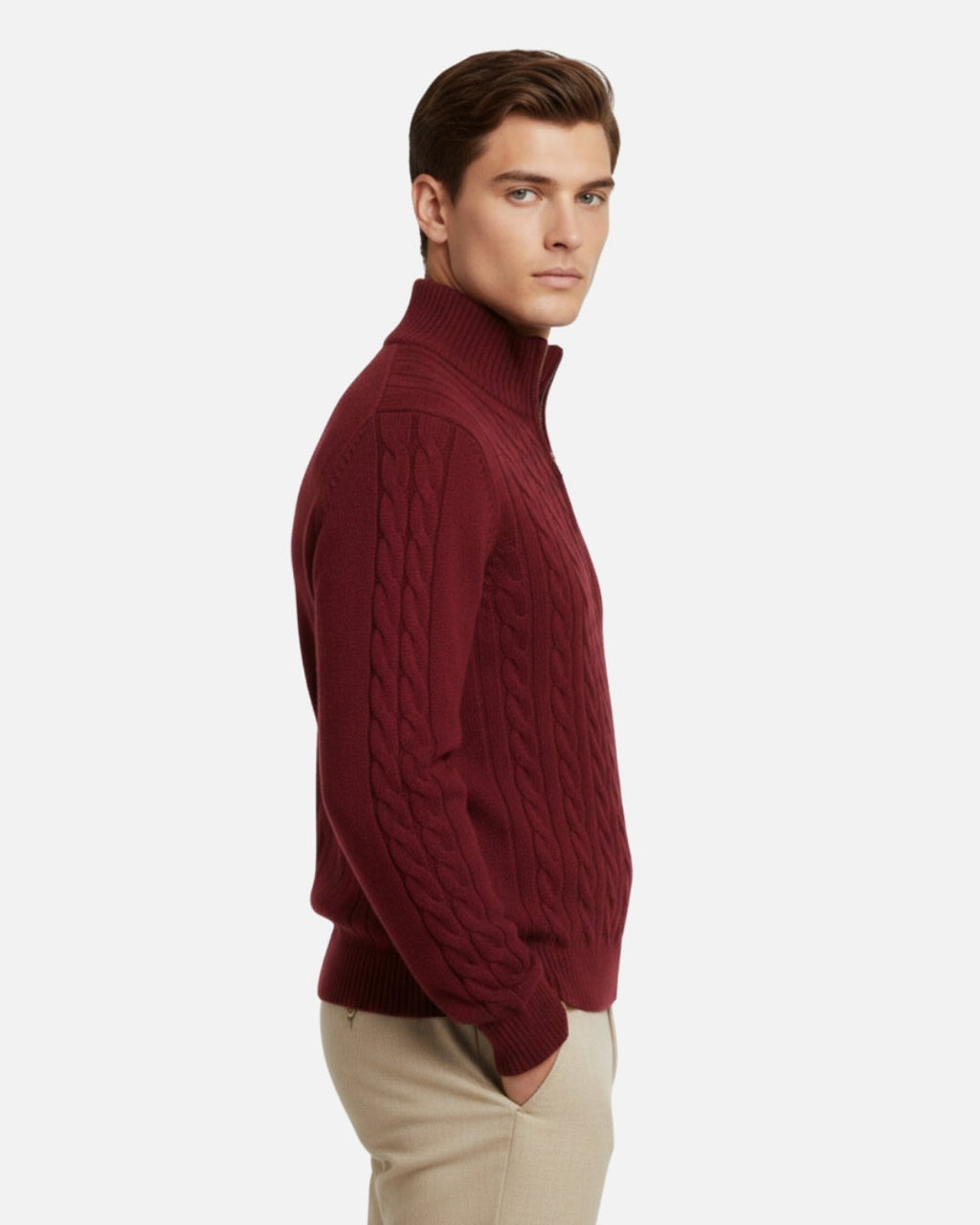 Toledo Half Zip Sweater - Bordeaux