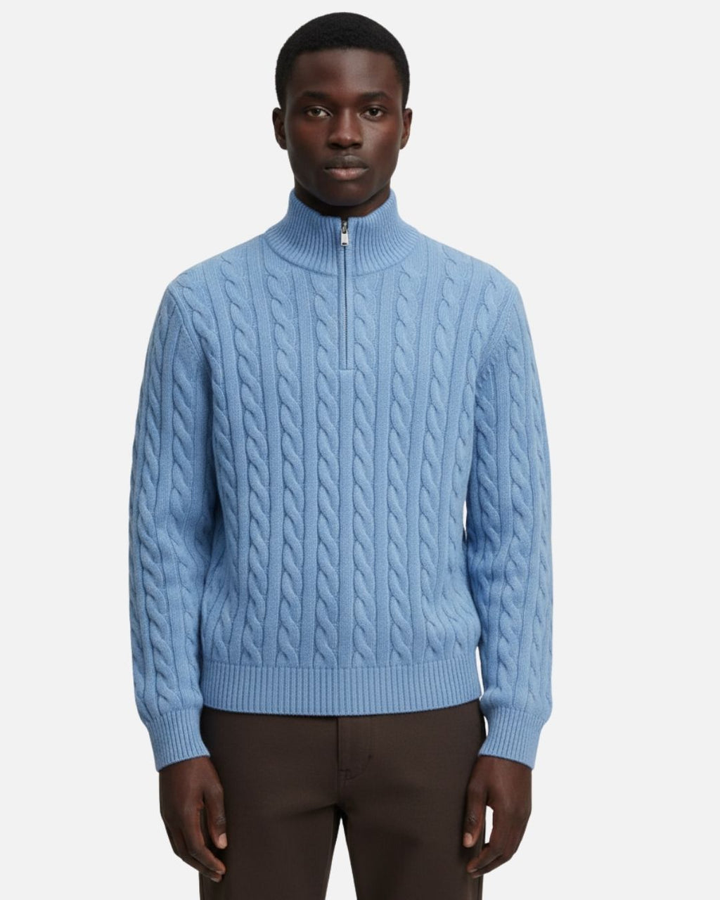 Toledo Half Zip Sweater - Light Blue
