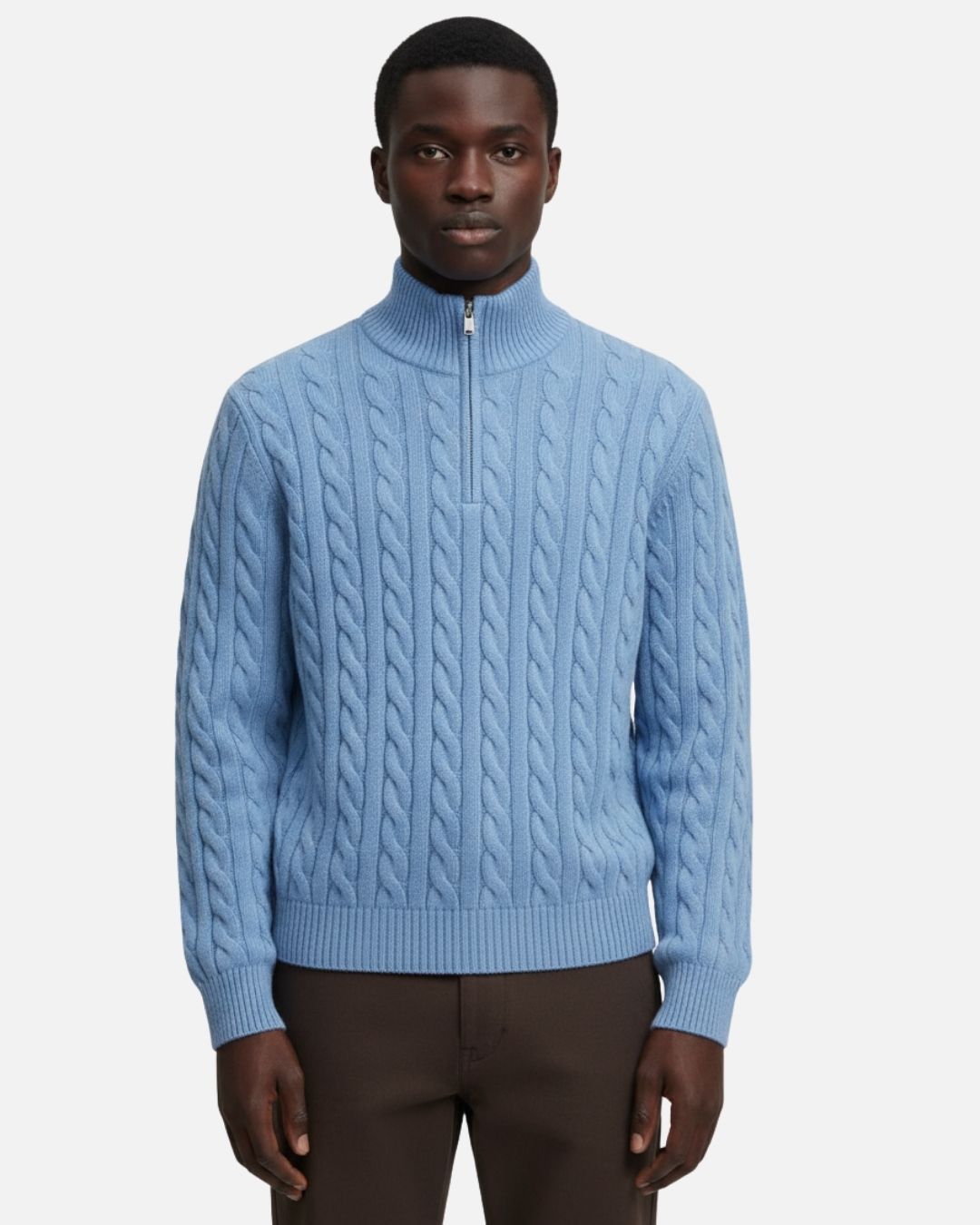 Toledo Half Zip Sweater - Light Blue