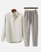 Altavita Linen City Summer Set - Beige/Grey