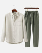 Altavita Linen City Summer Set - Beige/Green