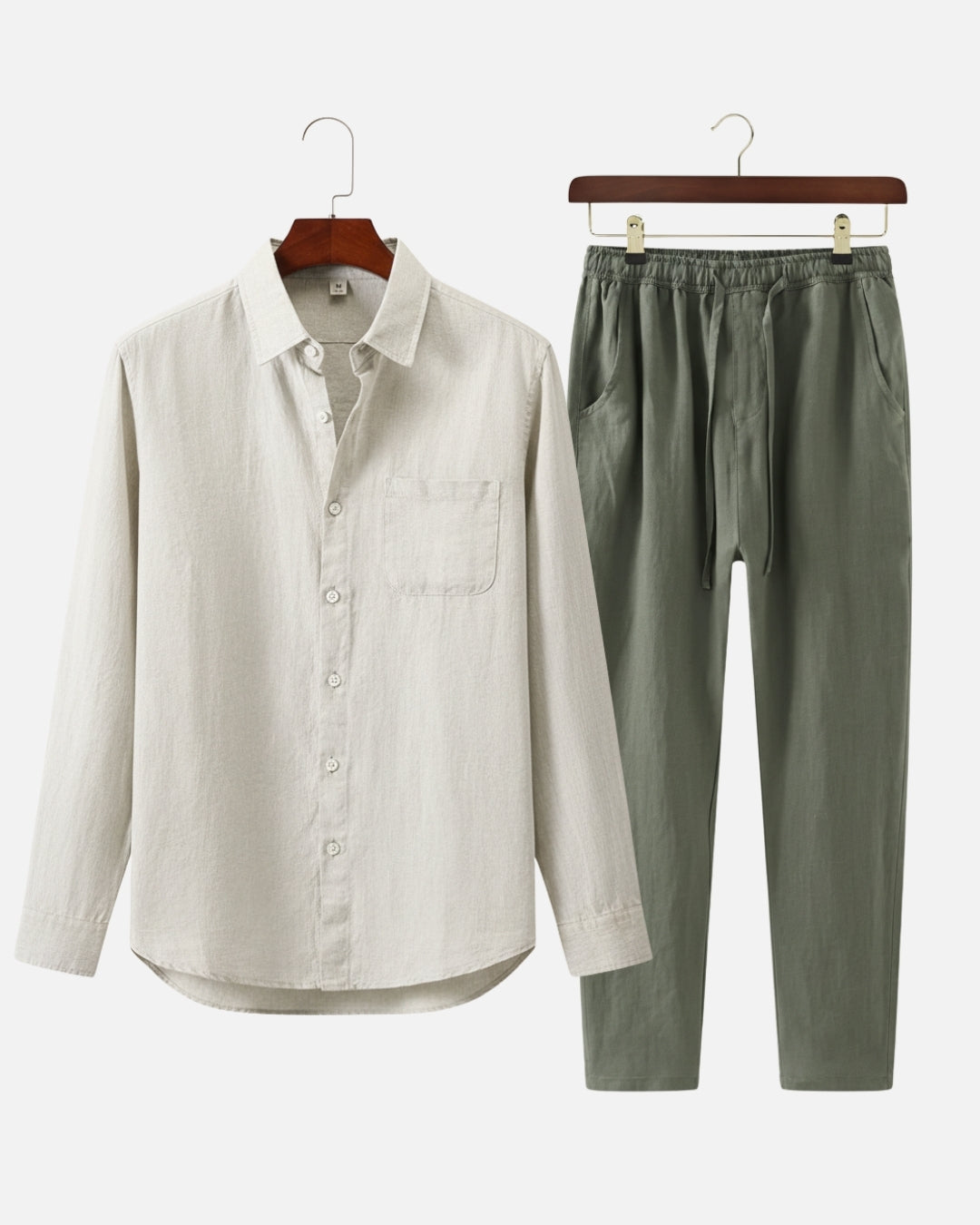 Altavita Linen City Summer Set - Beige/Green