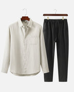 Altavita Linen City Summer Set - Beige/Black