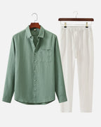 Altavita Linen City Summer Set - Green/White