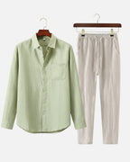 Altavita Linen City Summer Set - Mint/Beige