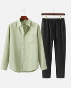 Altavita Linen City Summer Set - Mint/Black