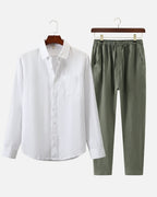 Altavita Linen City Summer Set - White/Green