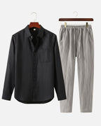 Altavita Linen City Summer Set - Black/Grey