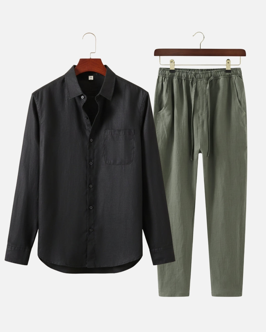 Altavita Linen City Summer Set - Black/Green