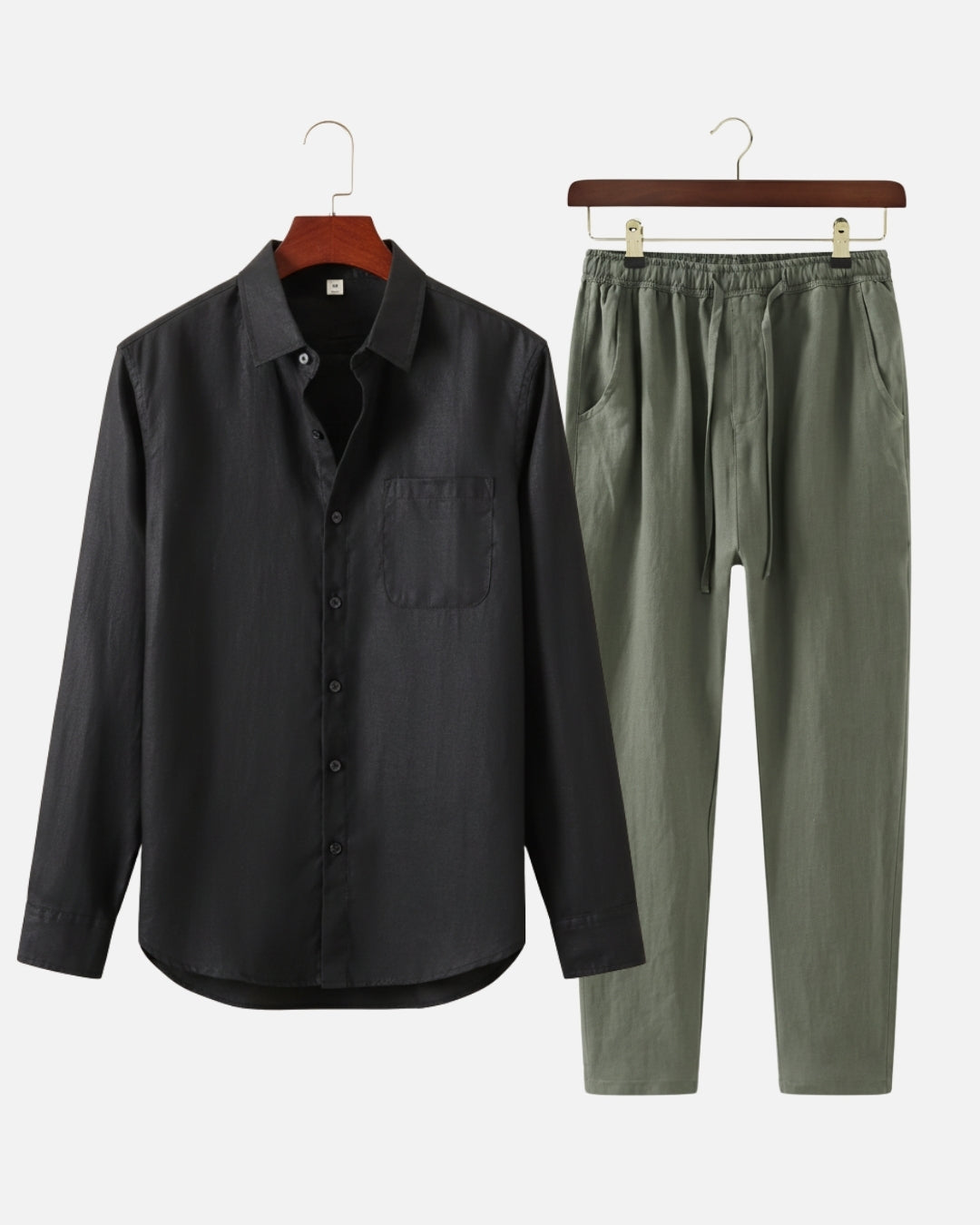 Altavita Linen City Summer Set - Black/Green
