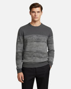 Merino Wool Crewneck Gradient Sweater - Grey