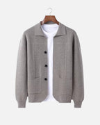 Merino Wool Button-Up Overshirt - Taupe