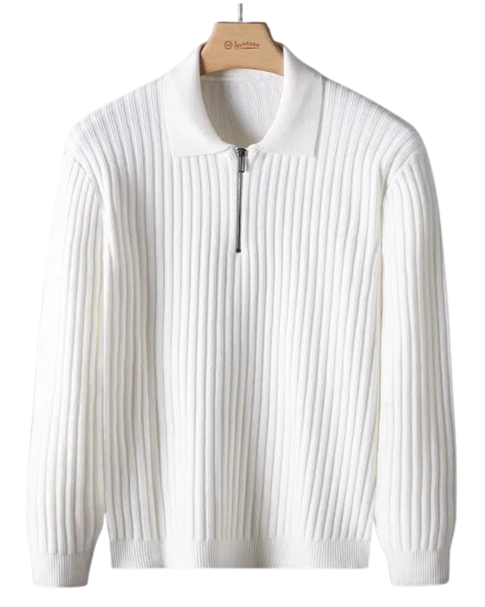 Elegant Striped Zip Sweater