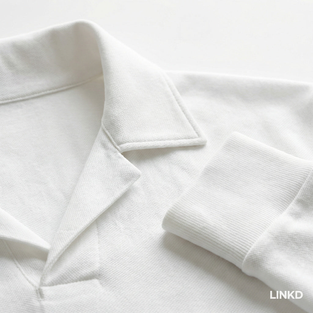 Men's Long Sleeve Knit Shirt with Lapel Collar